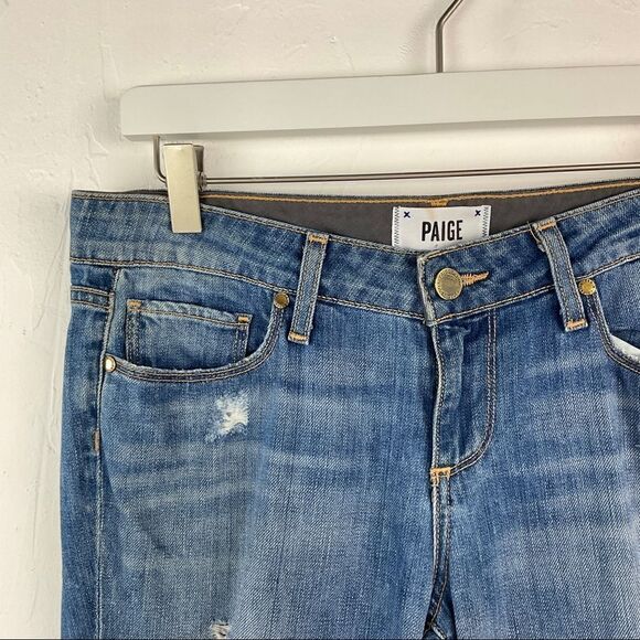 Paige Jimmy Jimmy Blue Distressed Ripped Skinny Denim Jeans 26 - Picture 2 of 5
